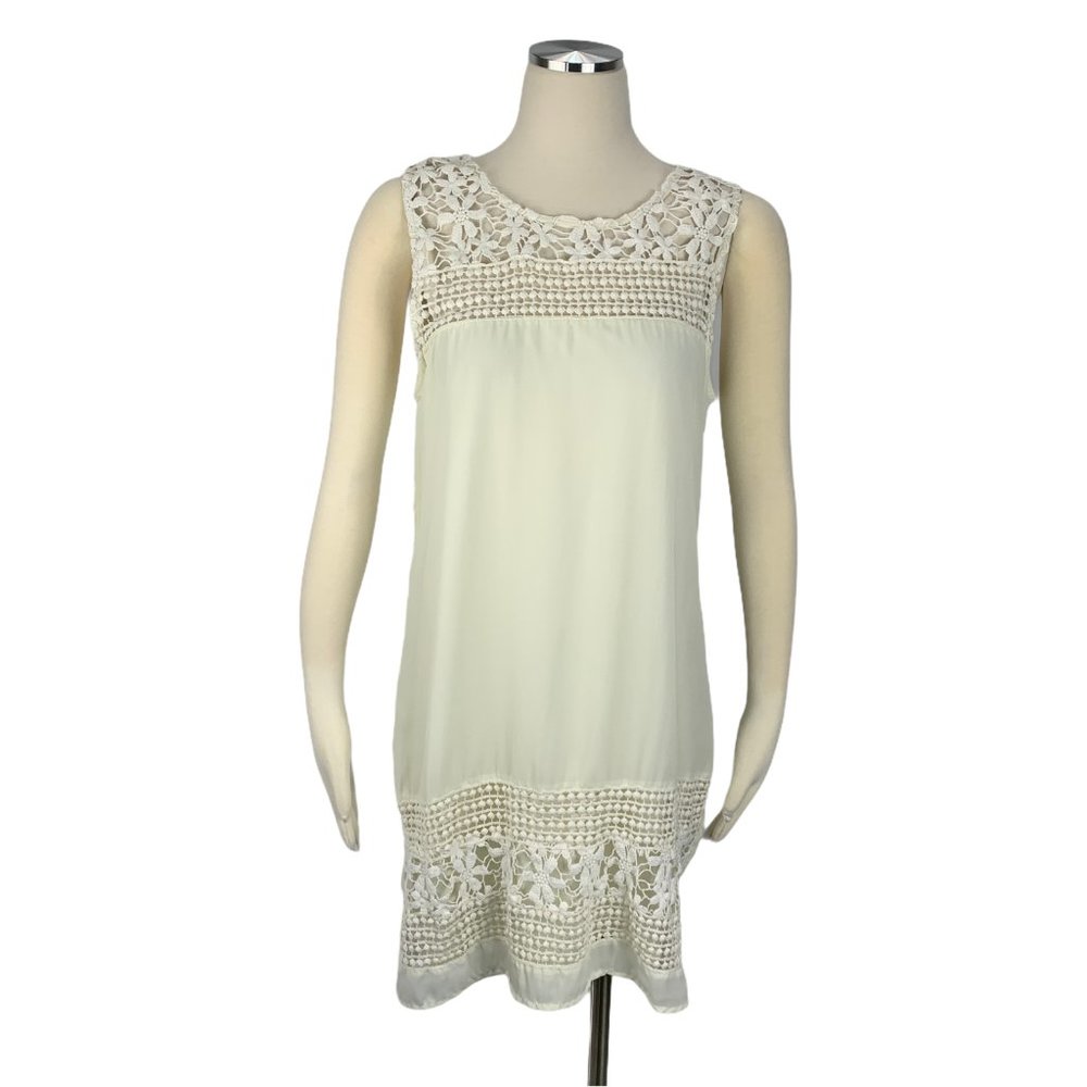 YA Los Angeles Large Crochet Dress Off White Ivory